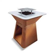 Brasero acier corten avec plancha carrée 85x85cm