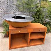 Brasero Ø100cm acier corten avec socle XL