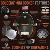 Barbecue Mini Kamado Goldens en Fonte "Little Brother"