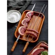 Broche double Tramontina Churrasco inox et bois 75cm