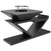 Brasero Double Z finition noire avec plancha carrée 90x90cm