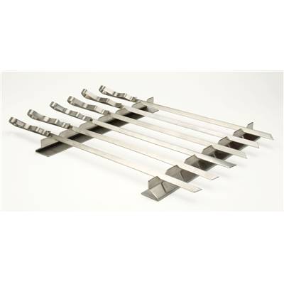 Lot 6 brochettes 43cm avec support en acier inoxydable